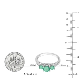 1.00 Carat (ctw) 14k White Gold Round White Diamond And Green Emerald 3 Stone Ladies Bridal Engagement Ring 1 CT