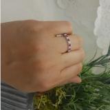 1.00 Carat (ctw) 14K White Gold Round Ruby And White Diamond Eternity Sizeable Stackable Ring Anniversary Wedding Band 1 CT