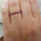 1.10 Carat (ctw) 14K White Gold Round Ruby Eternity Sizeable Stackable Ring Anniversary Wedding Band 1 CT
