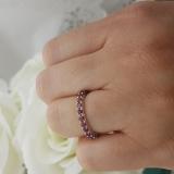1.10 Carat (ctw) 14K White Gold Round Ruby Eternity Sizeable Stackable Ring Anniversary Wedding Band 1 CT