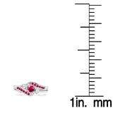 0.50 Carat (ctw) 10k White Gold Round Ruby And White Diamond Ladies Swirl Bridal Engagement Ring Matching Band Set 1/2 CT