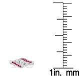 0.50 Carat (ctw) 10k White Gold Round Ruby And White Diamond Ladies Swirl Bridal Engagement Ring Matching Band Set 1/2 CT