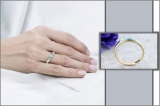 0.12 Carat (ctw) 18K Yellow Gold Plated Sterling Silver Round Green Emerald Men's Seven Stone Wedding Band