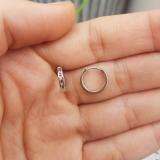 0.15 Carat (ctw) Small 11mm Sterling Silver Round Ruby & White Diamond Huggie Hoop Earrings