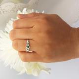0.25 Carat (ctw) 10k White Gold Round Green Emerald And White Diamond Ladies Bridal Promise Engagement Wedding Set Ring with Matching Band 1/4 CT