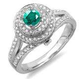 0.25 Carat (ctw) 10K Yellow Gold Round Blue Diamond Ladies Solitaire Pendant 1/4 CT