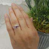 0.50 Carat (ctw) 10k White Gold Round Ruby And White Diamond Ladies Swirl Bridal Engagement Ring Matching Band Set 1/2 CT