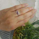0.50 Carat (ctw) 10k White Gold Round Ruby And White Diamond Ladies Swirl Bridal Engagement Ring Matching Band Set 1/2 CT