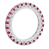 1.80 Carat (ctw) 14K White Gold Round Ruby Ladies Eternity Wedding Anniversary Stackable Ring Band 1 3/4 CT
