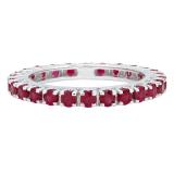 1.80 Carat (ctw) 14K White Gold Round Ruby Ladies Eternity Wedding Anniversary Stackable Ring Band 1 3/4 CT
