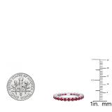 1.80 Carat (ctw) 14K White Gold Round Ruby Ladies Eternity Wedding Anniversary Stackable Ring Band 1 3/4 CT
