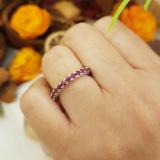 1.80 Carat (ctw) 14K White Gold Round Ruby Ladies Eternity Wedding Anniversary Stackable Ring Band 1 3/4 CT