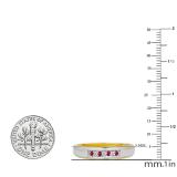 0.12 Carat (ctw) 18K Yellow Gold Plated Sterling Silver Round White Diamond And Ruby Men's Seven Stone Wedding Band