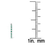 0.50 Carat (ctw) 14k White Gold Round Green Emerald And White Diamond Ladies Hoop Earrings 1/2 CT