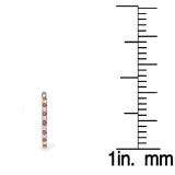 0.50 Carat (ctw) 10k White Gold Round Ruby And White Diamond Ladies Hoop Earrings 1/2 CT