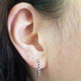 0.25 Carat (ctw) 18K White Gold Round Ruby Ladies Fine Dainty Hoop Earrings 1/4 CT
