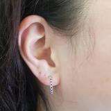 0.25 Carat (ctw) 18K White Gold Round Ruby Ladies Fine Dainty Hoop Earrings 1/4 CT