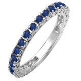Dazzlingrock Collection 10K Round Blue Sapphire Eternity Sizeable Stackable Wedding Band Yellow Gold