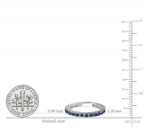 Dazzlingrock Collection 10K Round Blue Sapphire Eternity Sizeable Stackable Wedding Band Yellow Gold