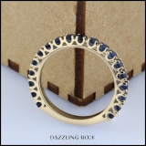 Dazzlingrock Collection 10K Round Blue Sapphire Eternity Sizeable Stackable Wedding Band Yellow Gold
