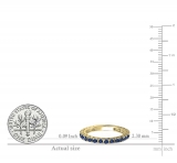 Dazzlingrock Collection 10K Round Blue Sapphire Eternity Sizeable Stackable Wedding Band Yellow Gold