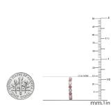 0.25 Carat (ctw) 10K White Gold Round White Diamond & Ruby Ladies Fine Dainty Hoop Earrings 1/4 CT