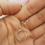 0.25 Carat (ctw) 10K White Gold Round White Diamond & Ruby Ladies Fine Dainty Hoop Earrings 1/4 CT