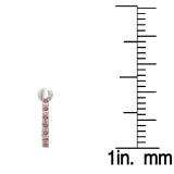 0.25 Carat (ctw) Sterling Silver Round Ruby Ladies Hoop Earrings 1/4 CT