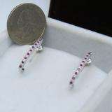 0.25 Carat (ctw) Sterling Silver Round Ruby Ladies Hoop Earrings 1/4 CT