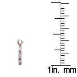 0.25 Carat (ctw) Sterling Silver Round Ruby & White Diamond Ladies Hoop Earrings 1/4 CT