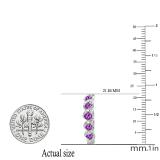 Round Amethyst & White Diamond Swirl Style Criss Cross Hoop Earrings for Women in 925 Sterling Silver