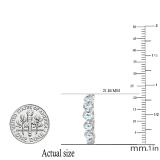 Round Aquamarine & White Diamond Swirl Style Criss Cross Hoop Earrings for Women in 925 Sterling Silver
