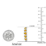 Round Citrine & White Diamond Swirl Style Criss Cross Hoop Earrings for Women in 925 Sterling Silver