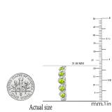 Round Peridot & White Diamond Swirl Style Criss Cross Hoop Earrings for Women in 925 Sterling Silver