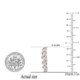 Round Morganite & White Diamond Swirl Style Criss Cross Hoop Earrings for Women in 925 Sterling Silver
