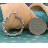 Round Tanzanite & White Diamond Swirl Style Criss Cross Hoop Earrings for Women in 925 Sterling Silver