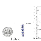 Round Tanzanite & White Diamond Swirl Style Criss Cross Hoop Earrings for Women in 925 Sterling Silver