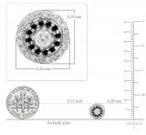 0.41 Carat Round Black and White Diamond Halo Stud Earrings for Women in 18K White Gold