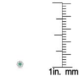 0.40 Carat (ctw) 10K White Gold Round Cut White Diamond & Green Emerald Ladies Cluster Flower Stud Earrings
