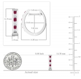 0.36 Carat (ctw) 18k White Gold Round White Diamond & Ruby Ladies Huggie Hoop Earrings 1/3 CT