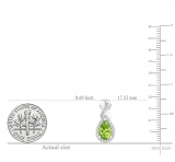 8X5mm Each Pear Peridot & Round White Diamond Women Infinity Teardrop Drop Push Back Earrings in 10K White Gold