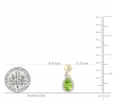 8X5mm Each Pear Peridot & Round White Diamond Women Infinity Teardrop Drop Push back Earrings in 18K Yellow Gold