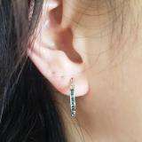 0.20 Carat (ctw) 10K White Gold Round Blue Diamond Ladies Fine Hoop Earrings 1/5 CT