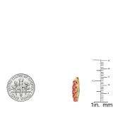 1.00 Carat (ctw) 10K Yellow Gold Round Ruby Ladies Huggies Hoop Earrings 1 CT