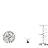 0.25 Carat (ctw) 18K Rose Gold Round Blue Diamond Ladies Solitaire Pendant 1/4 CT