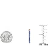 0.48 Carat (ctw) 14K Rose Gold Round Blue Sapphire Ladies Hoop Earrings 1/2 CT