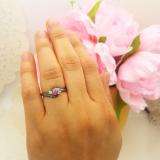 0.50 Carat (ctw) Black Rhodium Plated 10K Gold Round Pink Sapphire & White Diamond Ladies Swirl Engagement 3 Stone Bridal Ring 1/2 CT