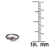 0.50 Carat (ctw) Black Rhodium Plated 10k White Gold Round Pink Sapphire And White Diamond Ladies Bridal Swirl Engagement 3 Stone Ring 1/2 CT