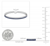 14K White Gold Round Blue Sapphire Ladies Tennis Bracelet 2 CT