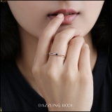 18K Rose Gold Round Blue Sapphire & White Diamond Ladies Split Shank Promise Engagement Ring